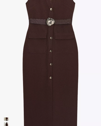 Vestiti midi crepe cintura