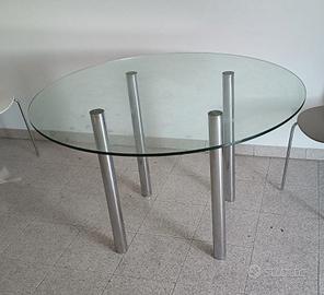 Tavolo tondo in cristallo