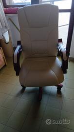 Sedia da scrivania bianca in pelle