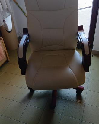 Sedia da scrivania bianca in pelle