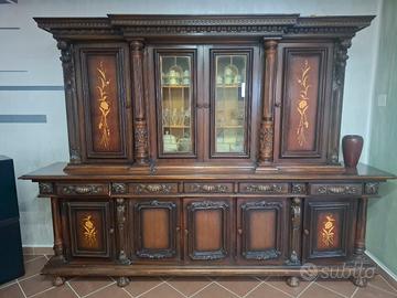 Sala da pranzo con vetrina specchiera anni 70/80