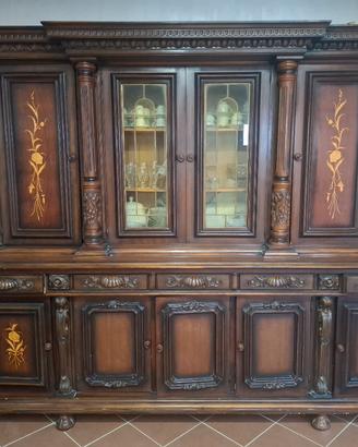 Sala da pranzo con vetrina specchiera anni 70/80