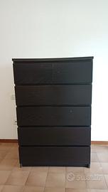 Cassettiera in legno nera