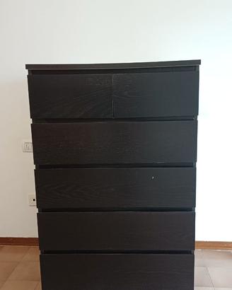 Cassettiera in legno nera
