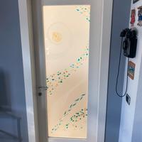 Porta in legno con doppio vetro di Murano