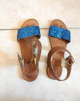 Sandali blu glitterati