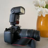 Canon EOS 1100D kit completo + 2 obiettivi + flash