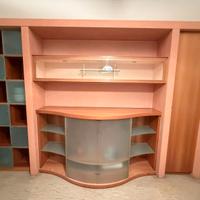 Soggiorno design in vero legno noce + boiserie