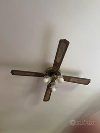 Ventilatore da soffitto vintage  3 luci