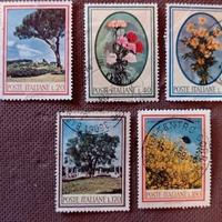 Lotto 5 francobolli (serie “Flora”)