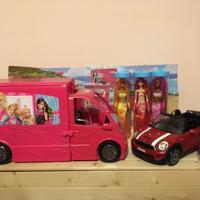 Camper barbie, auto”Mini”Ken, Barbie Sirene e Play