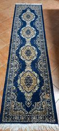 Tappeto Passatoia Blu Navy e Oro- 254×67 cm