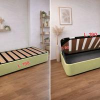 Letto singolo fuori misura con contenitore 