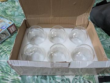 Set 6 bicchieri plastica trasparenti calice