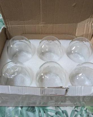 Set 6 bicchieri plastica trasparenti calice