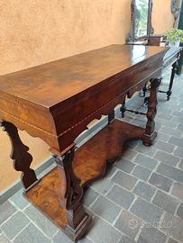 Antica Consolle legno con intarsi, fine 800