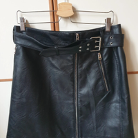 Gonna similpelle nera Topshop taglia italiana L