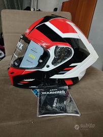 Casco moto integrale Airoh Matryx Thron Rosso Luci