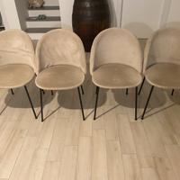 4 sedie velluto beige westwing