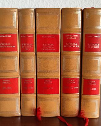 Storia d'Italia Montanelli 5 volumi rilegati pelle