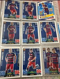 9 'topps' cards of barcellona 2016-17