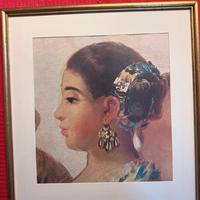 Quadro decorativo con ritratto femminile classico