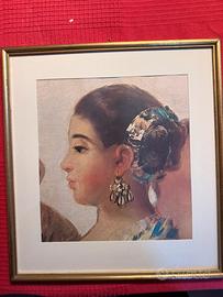 Quadro decorativo con ritratto femminile classico