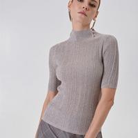 Rinascimento: lupetto platino in lurex a costine