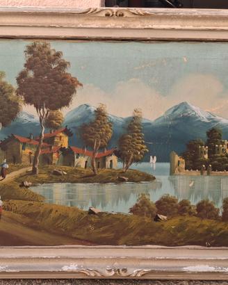 Quadro antico olio su tela
