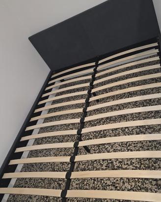 Letto matrimoniale 160x200 NUOVO – velluto grigio