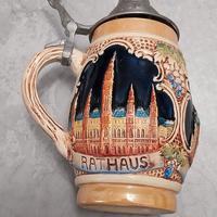 Bicchiere birra da collezione in ceramica. 