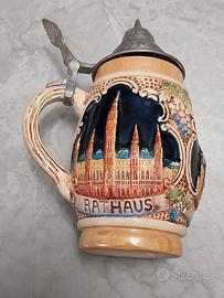 Bicchiere birra da collezione in ceramica. 