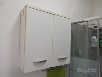 Armadietto bianco sospeso 60x60x20 cm per bagno.