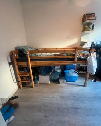 letto  a soppalco jyks con scaletta e scivolo 