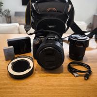 Nikon D3400 + 18-55 mm kit + 85 mm f1.8 nikkor