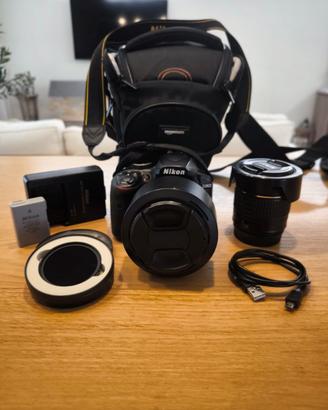 Nikon D3400 + 18-55 mm kit + 85 mm f1.8 nikkor