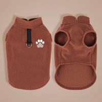 Gilet in Pile Caldo per Cane Color Mattone/Marrone