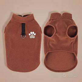 Gilet in Pile Caldo per Cane Color Mattone/Marrone