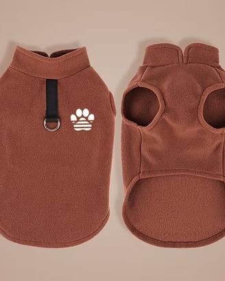 Gilet in Pile Caldo per Cane Color Mattone/Marrone