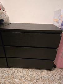 Cassettiera Malm Ikea colore marrone - nero