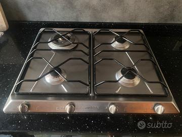 Piano cottura Smeg 60cm inox a gas, 4 fuochi