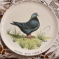 Piatto in ceramica 1987 -campione colombofilia vic