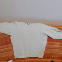 maglia bimba panna con profilo fluo