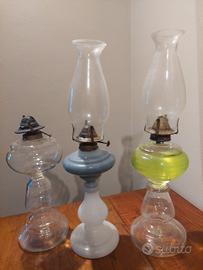 lampade ad olio, in vetro e  opaline inizi '900