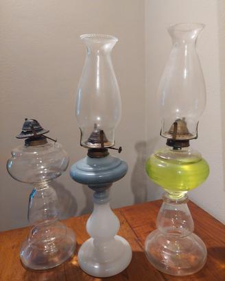 lampade ad olio, in vetro e  opaline inizi '900