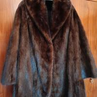 Cappotto pelliccia visone marrone testa di moro