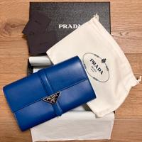PRADA portafoglio in vitello azzurro 1MF019