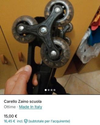 carrello per zaino , trailer per zaino