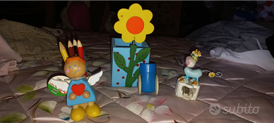 Set Nuovo in Legno: 2 portamatite e 2 temperini