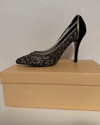 Décolleté donna 38 Menbur nere glitter + pochette
